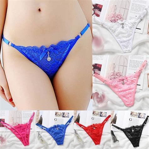 Buy Underwear Women Sexy Panties Lace Thongs G String With Pearls Lingerie For Women For Sexy