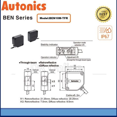 Autonics Photoelectric Sensor Ben M Tfr Through Beam Light Dark On