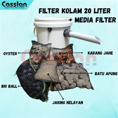 Jual Filter Tong Ember Kolam Ikan Koi Fullset Media Filter Jaring