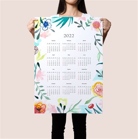 2021 Calendar 2021 Wall Calendar Calendar 2021 Floral Etsy