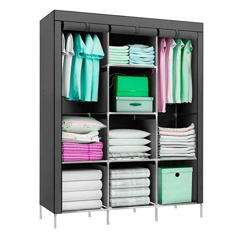 Guarda Roupa Dobrável Organizador De Roupa Cinza 88130b Plegable