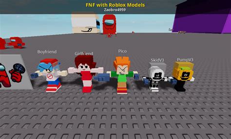 Fnf With Roblox Models Friday Night Funkin Works In Progress