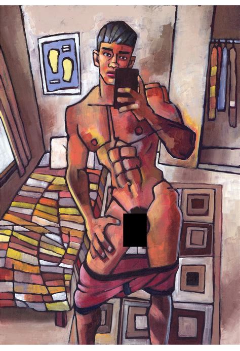 Bedroom Selfie Poster Gay Male Art Gay Art Male Nude Nude Selfie