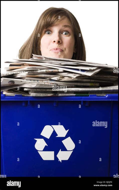 Businessperson Holding A Recycling Bin Stock Photo Alamy