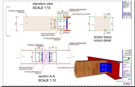 Timber Secondary Beam To Steel Beam Angle Connection Steel Beams Beams Timber