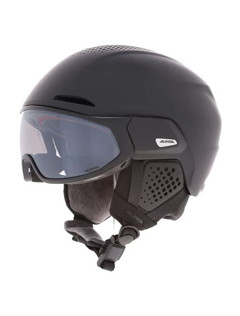 Alpina Alto Q Lite Ski Helmet With Visor Unisex Matt Black Skiwebshop