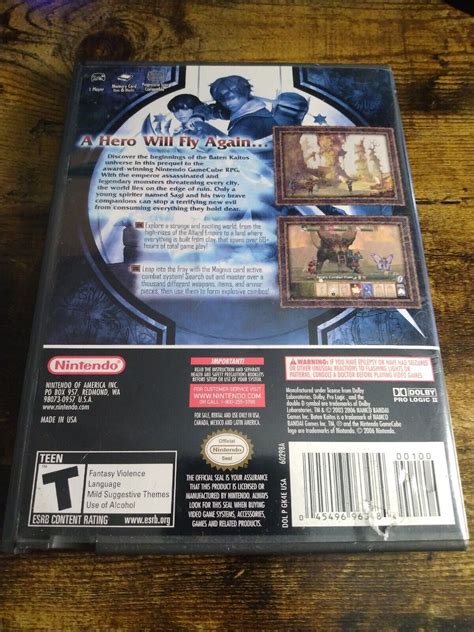 Baten Kaitos Origins Nintendo Gamecube 2006 Console Tested