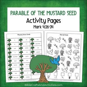 Parable Of The Mustard Seed Activity Pages Bible Crafts Shop