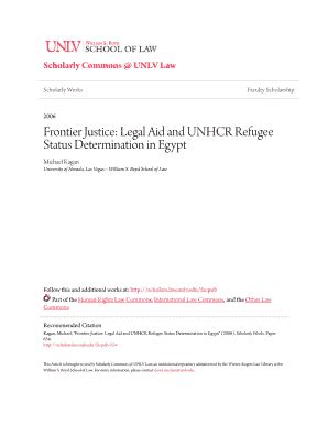 Fillable Online Frontier Justice Legal Aid And Unhcr Refugee Fax Email