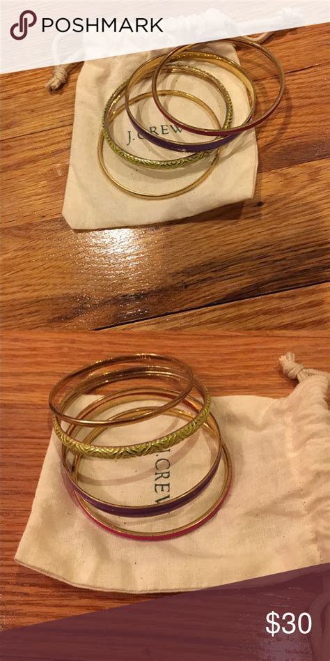 J Crew Bangle Bracelet Set Set Of Bracelets With Bag