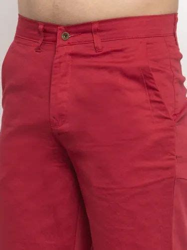 Solid Cotton Men Red Short Casual Shorts Size Medium At Rs 600 In