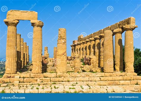 Templo De Hera Juno Lacinia En El Valle Del Templo Sicilia De