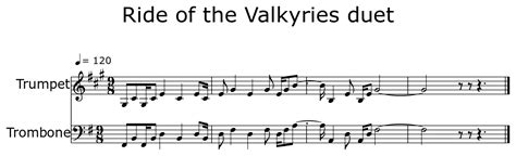 Ride Of The Valkyries Duet Sheet Music For Trumpet Trombone