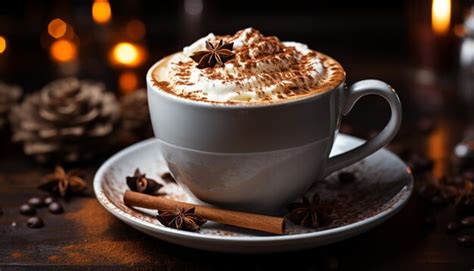 Premium Photo Hot Chocolate With Frothy Milk And A Sprinkle Of Spice