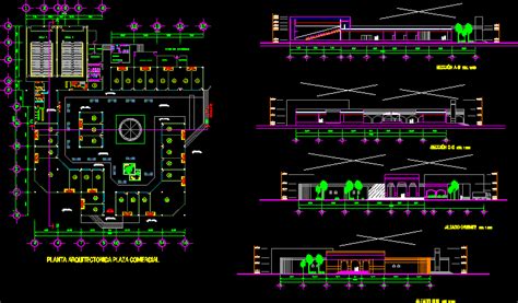 Planos De Plaza Comercial En DWG 25 45 MB Librería CAD