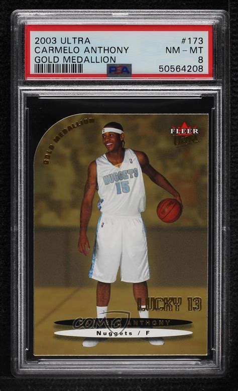 2003 04 Fleer Ultra Lucky 13 Gold Medallion 173 Carmelo Anthony RC