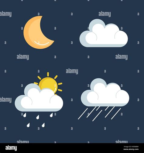 Set Of Weather Status Icons Stock Vector Image And Art Alamy