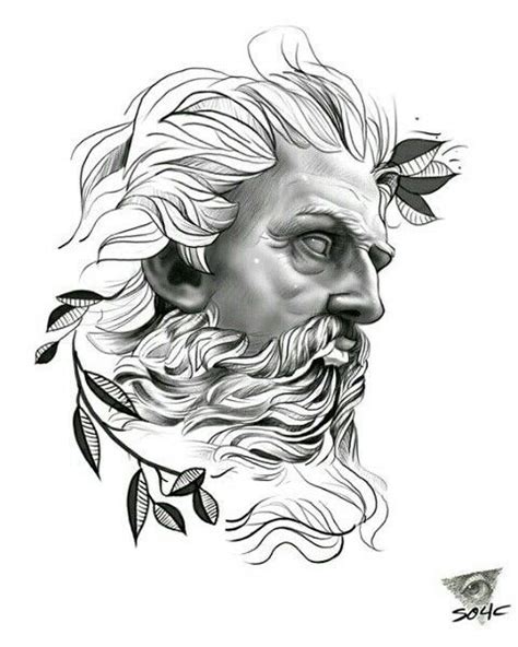 Poseidon Tattoo Stencil Issean