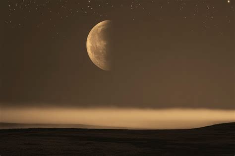 Effet De Style S Pia Avec La Phase De La Lune Dans Le Ciel Nocturne