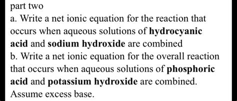 Hcl And Naoh Net Ionic Equation