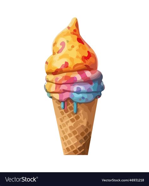 Gourmet Ice Cream Cone Royalty Free Vector Image