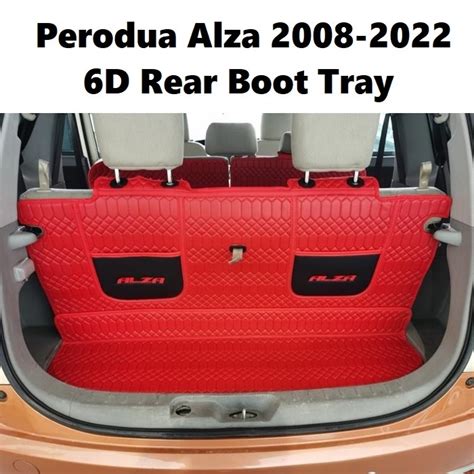 Perodua Alza 2008 2024 6D Leather Rear Boot Cargo Car Floor Mats Trunk