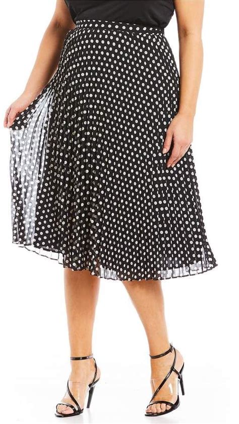 Calvin Klein Size Chiffon Pleated Polka Dot A Line Skirt Plus Size