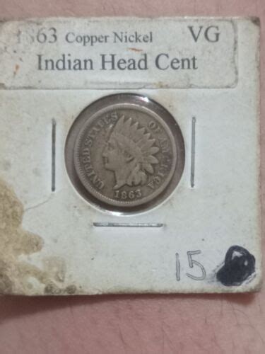 1863 Copper Nickel Indian Head Cent VG VG EBay