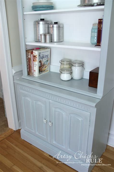 Bookcase Makeover Coastal Decor Pale Blue With A White Glaze