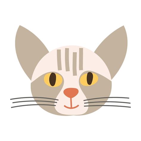 Ilustración De Vector De Icono De Cara De Gato Vector Premium