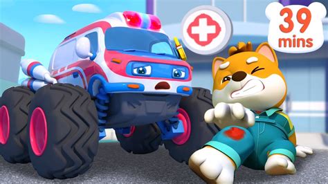 Super Ambulance Is Here To Help Monster Truck Car Cartoon Kids