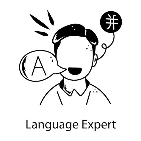 Premium Vector Download Doodle Style Icon Of A Language Expert