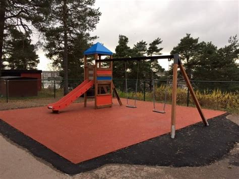 Double Swing With Tower Playhouse With Slide Swings Playground