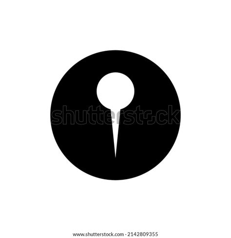 Location Icon Black Round Stock Vector Royalty Free