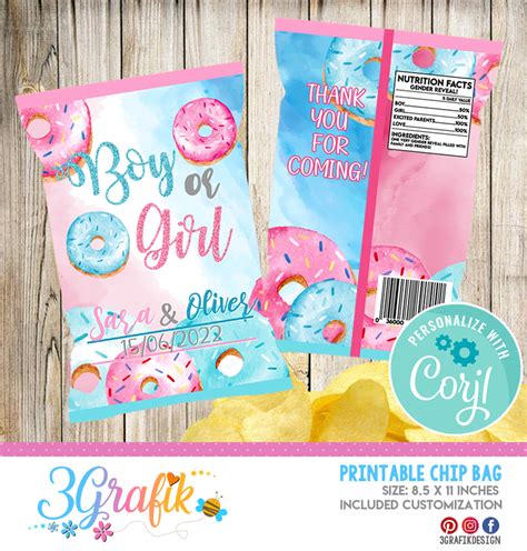 Gender Reveal Chip Bag Gender Reveal Party Gender Reveal Chips