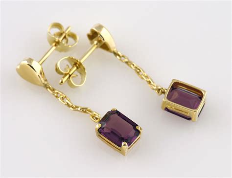 Ohrstecker H Nger Amethyst K Gelbgold Juwelier Von Wetsch