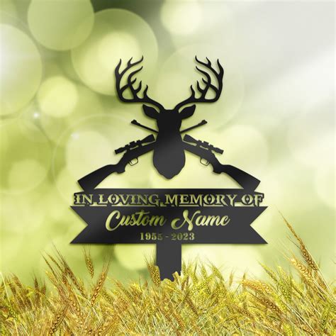 Personalized Deer Hunting Memorial Stake Metal Stake Sympathy Sign