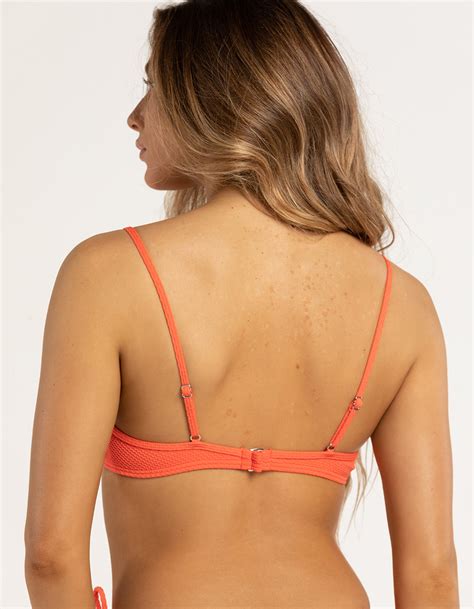 DAMSEL Textured Double Strap Underwire Bikini Top CORAL Tillys