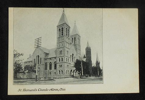 1900s St Bernards Church Akron Oh Summit Co Postcard Ohio Ebay