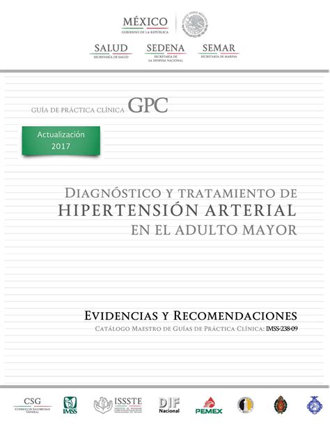 Gpc Hipertension En El Adulto Mayor Gu A De Pr Ctica Cl Nica Gpc