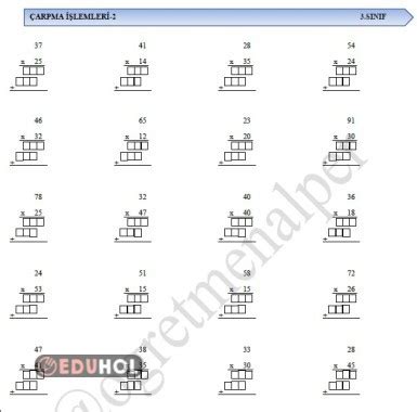 3 Sınıf Çarpma İşlemi Eduhol Etkinlik İndir Oyun Oyna Test Çöz