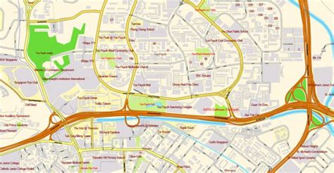 Singapore Printable Map Exact City Plan Street Map With Buildings