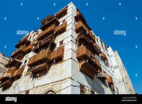 Traditional houses in the old town of Jeddah, UNESCO World Heritage Site, Saudi Arabia, Middle ...