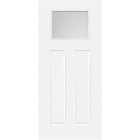 Masonite Winslow 30 In X 80 In Primed White 3 Panel Craftsman Hollow Core Primed Molded