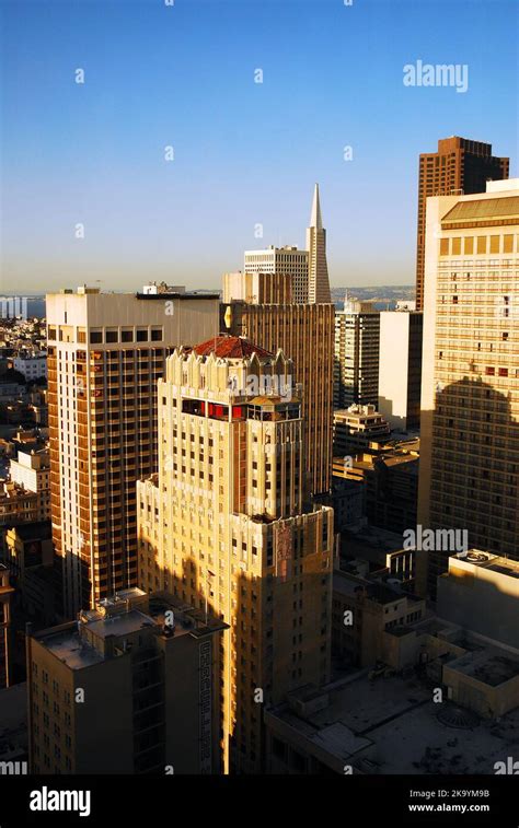 An observation deck provides an aerial view of the City of San Francisco Stock Photo - Alamy