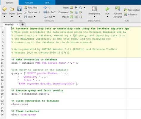 Generate Sql Query And Matlab Script Matlab Simulink Mathworks Italia