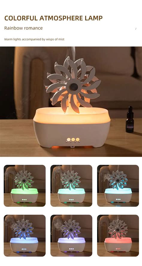 Windmill Raindrop Diffuser Humidifier 300ml 7 Colors Led Lamp