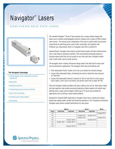 Diode Pumped Solid State Lasers Navigator Lasers Micro Controle