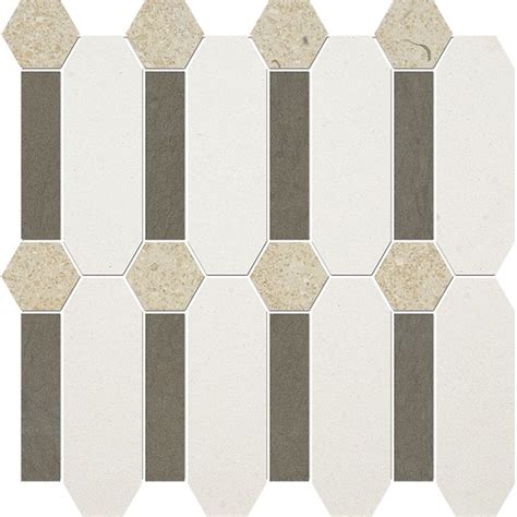 Champagne Bosphorus Seashell Honed Pillar Limestone Mosaic 13x13x3