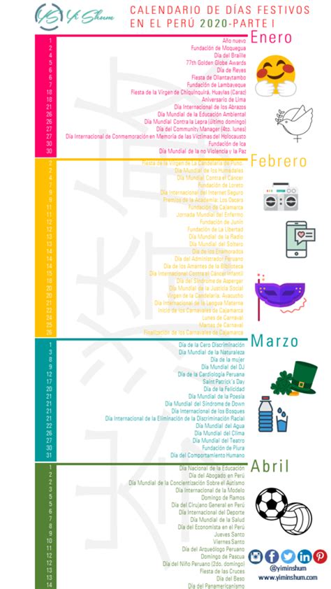 Calendario De Días Festivos En Perú 2020 Yi Min Shum Xie